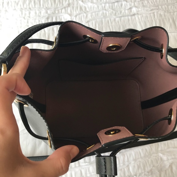 Michael Kors Black Leather Drawstring Handbag - Picture 3 of 4